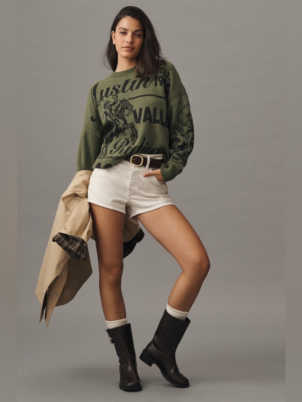 Maeve by Anthropologie Oversized Graphic Crew-Neck Sweater